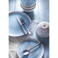 Bordenset Palmer Light Blue Sea 24-delig (8 personen) Blauw Stoneware