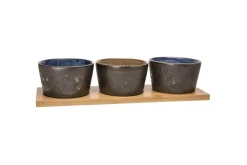 Cosy & Trendy Bolivia Aperoset 4 delig 3 X D11XH6.6CM met Bamboe basis 34.8X11.1CM 8747112