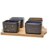 Cosy & Trendy Bolivia Aperoset 5 delig 4 X 8.5X8.5XH5.6 Met Bamboe basis 25.3X22CM 8747086