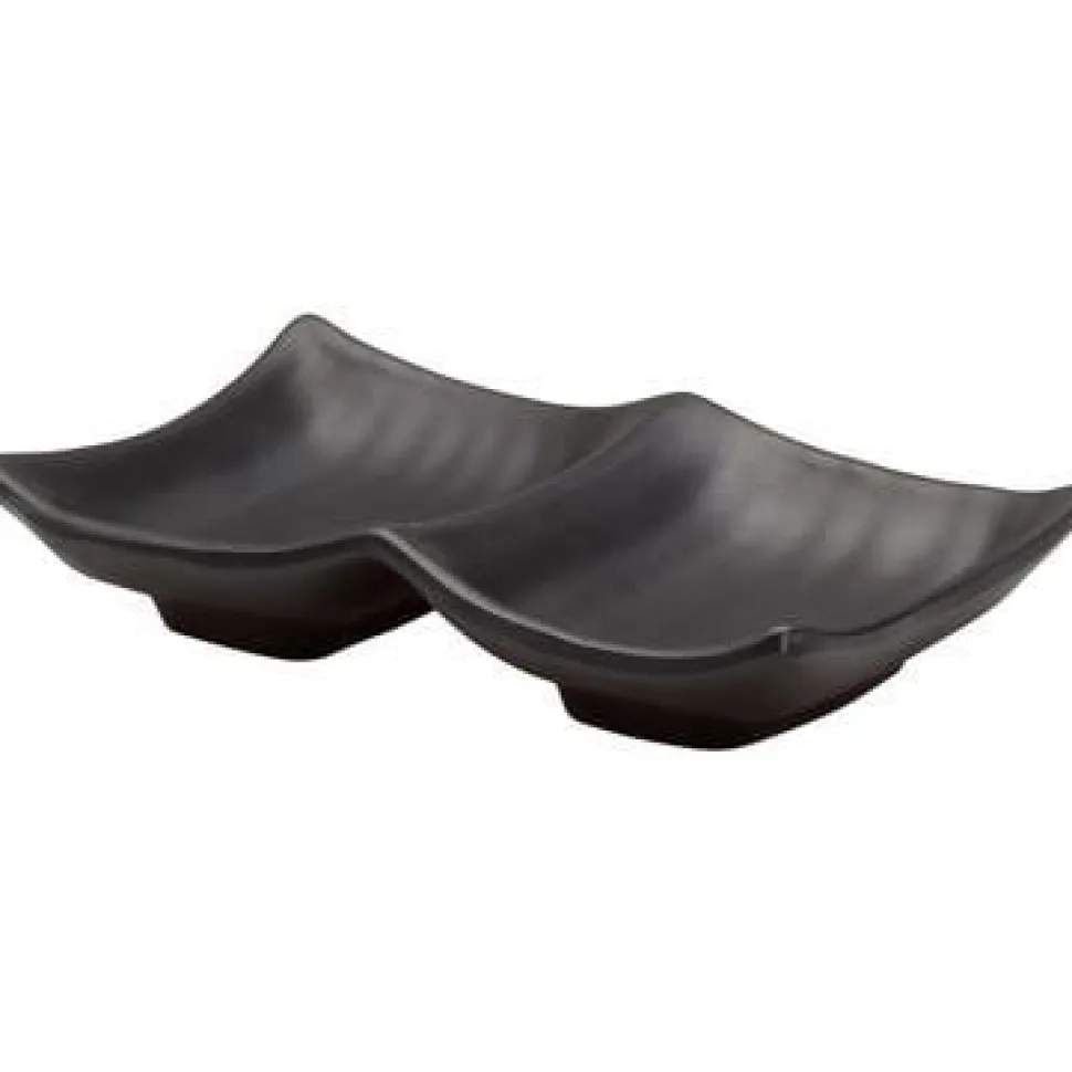 Palmer Oriental Schaal 2 vaks 13.5 x 8.5 cm Melamine Zwart 529331