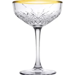 Pasabahce Timeless Champagnecoupe 27 cl Transparant Goud 4 stuks 532478