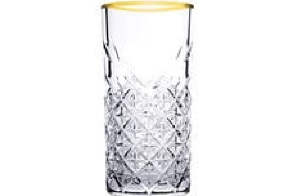 Pasabahce Timeless Longdrink 45 cl - Transparant Goud 4 stuk(s) 532562