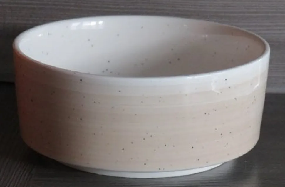 Schaal opstaande rand Spring beige/blauw 12cm 619914