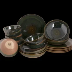 Serviesset Palmer Wisteria 24 delig (6 personen) Groen Beige Stoneware