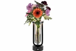 Tafellamp vaas voor bloemen Securit Florence zwart LPFLBL